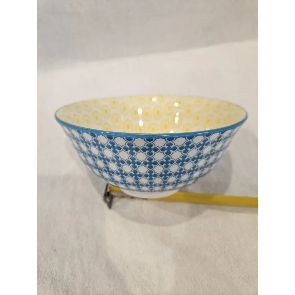 Dover & York Cereal/Soup Bowls (2) Teal/Blue and Yellow 6 